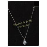 LADIES STERLING SILVER AND WHITE TOPAZ