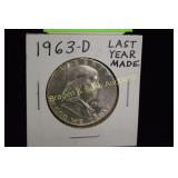 US 1963-D HIGH QUALITY FRANKIN SILVER HALF