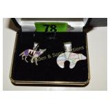 GROUP OF 2 SOUTHWEST STYLE STERLING SILVER AND