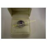 LADIES STERLING SILVER AND PURPLE AMETHYST