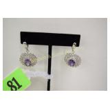 LADIES STERLING SILVER AND PURPLE AMETHYST