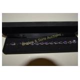 LADIES STERLING SILVER AND PURPLE AMETHYST