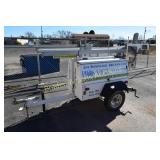 USED SINGLE AXLE TRAILER WITH TOWER THAT CAN RAISE