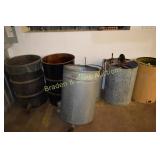 GROUP OF ASSTD HONEY PRODUCING BARRELS AND TOOLS
