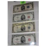 US SERIES 1934A AND 1952A $5.00 SILVER CERT
