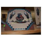 GROUP OF TWO 16" NATIVE AMERICAN SAND ART