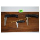 GROUP OF 3 NEW TACTICAL FOLDING POCKET KNIVES
