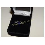 LADIES STERLING SILVER AND BLUE AMETHYST GEMSTONE