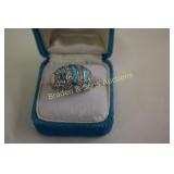 LADIES STERLING SILVER AND TURQUOISE