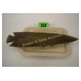 LARGE 10" REINHARDT "GREY GHOST" FLINT SPEARHEAD.