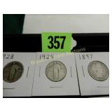 US 1925 AND 1928 WALKING LIBERTY SILVER QUARTERS