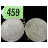 GROUP OF TWO MEXICAN 1947 SILVER DOLLARS