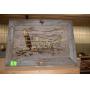 FRAMED 15" X 9" COVERED WAGON WOOD ART