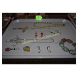 TRAY OF ASSTD COSTUME JEWELRY.