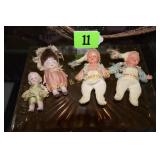 GROUP OF 4 ANTIQUE COLLECTIBLE DOLLS.
