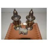 STERLING SILVER SALT AND PEPPER SHAKER AND