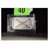 SILVER ONE OUNCE BAR FEATURING CONFEDERATE FLAG