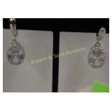 LADIES STERLING SILVER AND TOPAZ EARRINGS