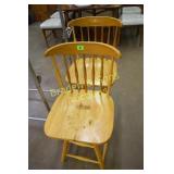 GROUP OF 2 WOODEN SWIVEL COUNTER HEIGHT