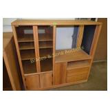 WOODEN 54" TALL X 56" WIDE ENTERTAINMENT CENTER