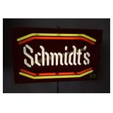 VINTAGE SCHMIDTS 20" X 13" LIGHTED SIGN IN