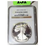 US 1987-S NGC GRADED PG69 ULTRA CAMEO SILVER