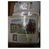 BOX OF APPROX 50 COMMEMORATIVE US STAMPS