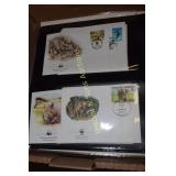 GROUP OF APPROX 50 FOREIGN AND US STAMPS ON