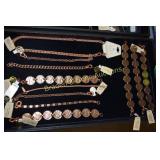 GROUP OF 2 TRAYS OF ASSTD COPPER BRACELETS