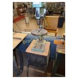 USED ALLTRADE 5 SPEED DRILL PRESS ON WORK BENCH