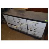 WOODEN 56" 9 DRAWER STORAGE CABINET