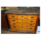 CONTEMPORARY MARBLE TOP FOUR DRAWER CHEST OF