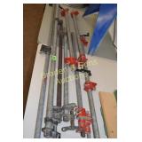 GROUP OF TWO 60" WOOD CLAMPS AND SIX 36" WOOD CLAM