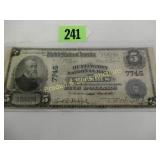 SERIES 1903 $5.00 NATIONAL CURRENCY NOTE