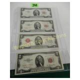 US SERIES 1928, 1963 AND TWO 1953 $2.00 BILLS