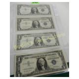 GROUP OF 4 SERIES 1957 $1.00 SILVER CERT