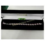 LADIES STERLING SILVER WITH WHITE AND PINK TOPAZ