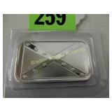 SILVER ONE OUNCE BAR DEPICTING CONFEDERATE FLAG