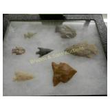 GROUP OF 4 NATIVE AMERICAN BIRD POINTS AND 3