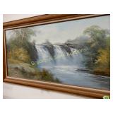 FRAMED 23" X 48" OIL ON CANVAS