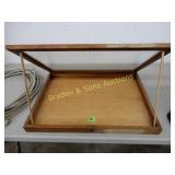 TABLE TOP 23" X 28" GLASSTOPPED WOODEN DISPLAY