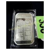 SILVER ONE OUNCE BAR FEATURING TEN COMMANDMENTS