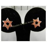 LADIES STERLING SILVER STAR OF DAVID EARRINGS