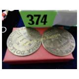 GROUP OF 2 CONTEMPORARY BROTHEL TOKENS