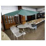 WROUGHT IRON PATIO TABLE WITH 4 CHAIRS AND