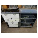 WOODEN MICROWAVE STAND, BOOKSHELVES