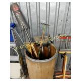 BARRELL OF ASSTD YARD TOOLS (BARRELL NOT INCLUDED)
