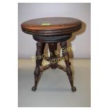 ANTIQUE CLAWFOOT PIANO STOOL