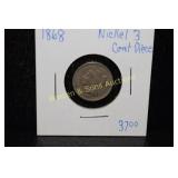 US 1868 NICKEL 3 CENT PIECE