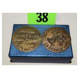 GROUP OF 2 CONTEMPORARY BROTHEL TOKENS